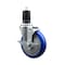 Service Caster 5'' Blue Poly Swivel 1-5/8'' Expanding Stem Caster with Brake SCC-EX20S514-PPUB-BLUE-TLB-158 - alternate 1